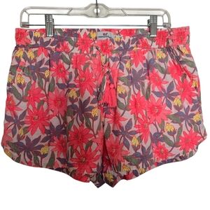 Vineyard Vines Women's Floral Pink Passion Flower Pull On Shorts